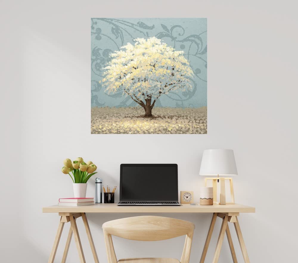 Blue Radiance Abstract Canvas Wall Art - 22x22 Inch Modern Painting by Michael Marcon - Stretched & Ready to Hang - Perfect for Living Room, Bedroom, Office Decor - Elegant Home & Office Wall Decor for Contemporary Spaces