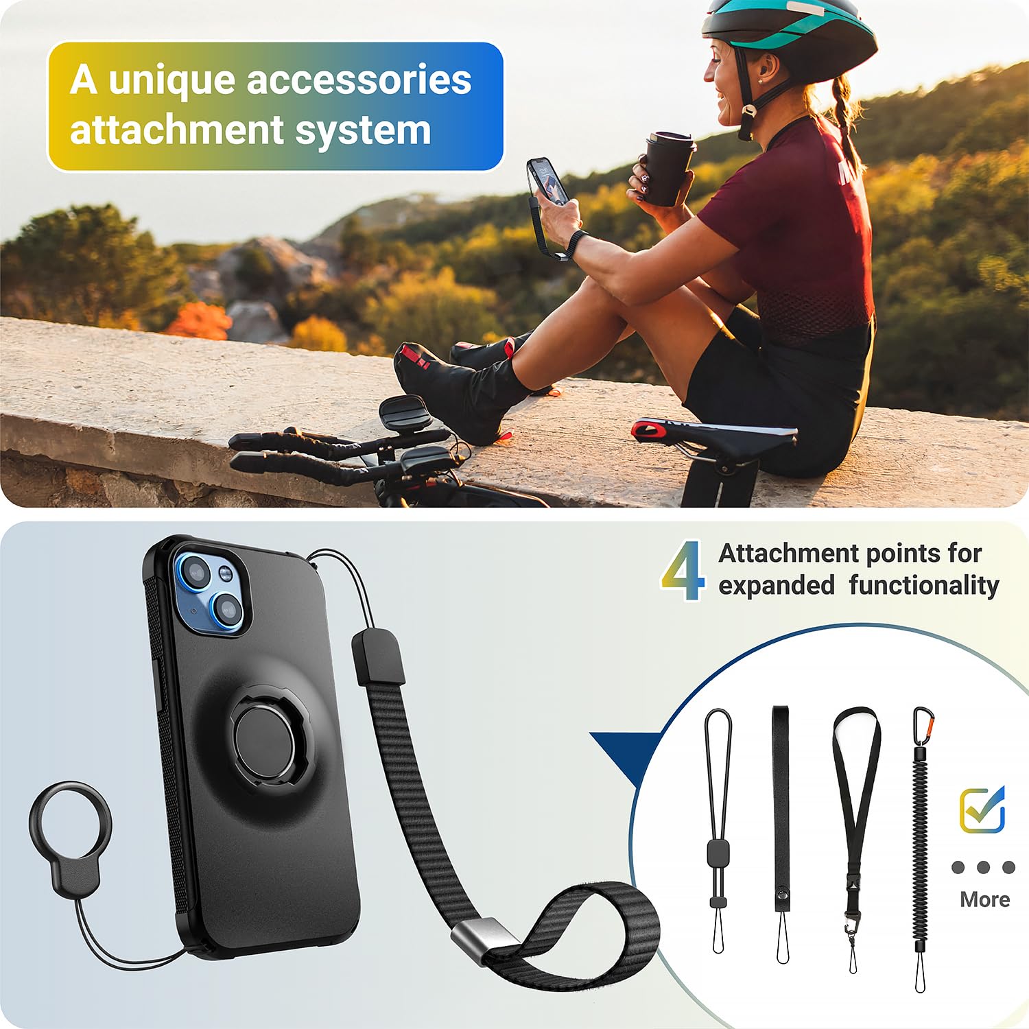 Durable Shockproof Lock Protective Case for iPhone 13 & 14 - Slim Fit Anti-Scratch Cover with Precise Cutouts (Black) | Perfect for Outdoor Activities, Travel & Daily Protection