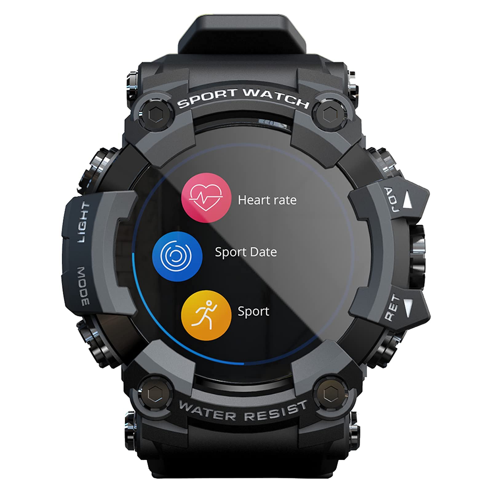 Chihuo LOKMAT Smart Watch - Fitness Tracker with Heart Rate Monitor, Waterproof for Sports & Swimming (Black)