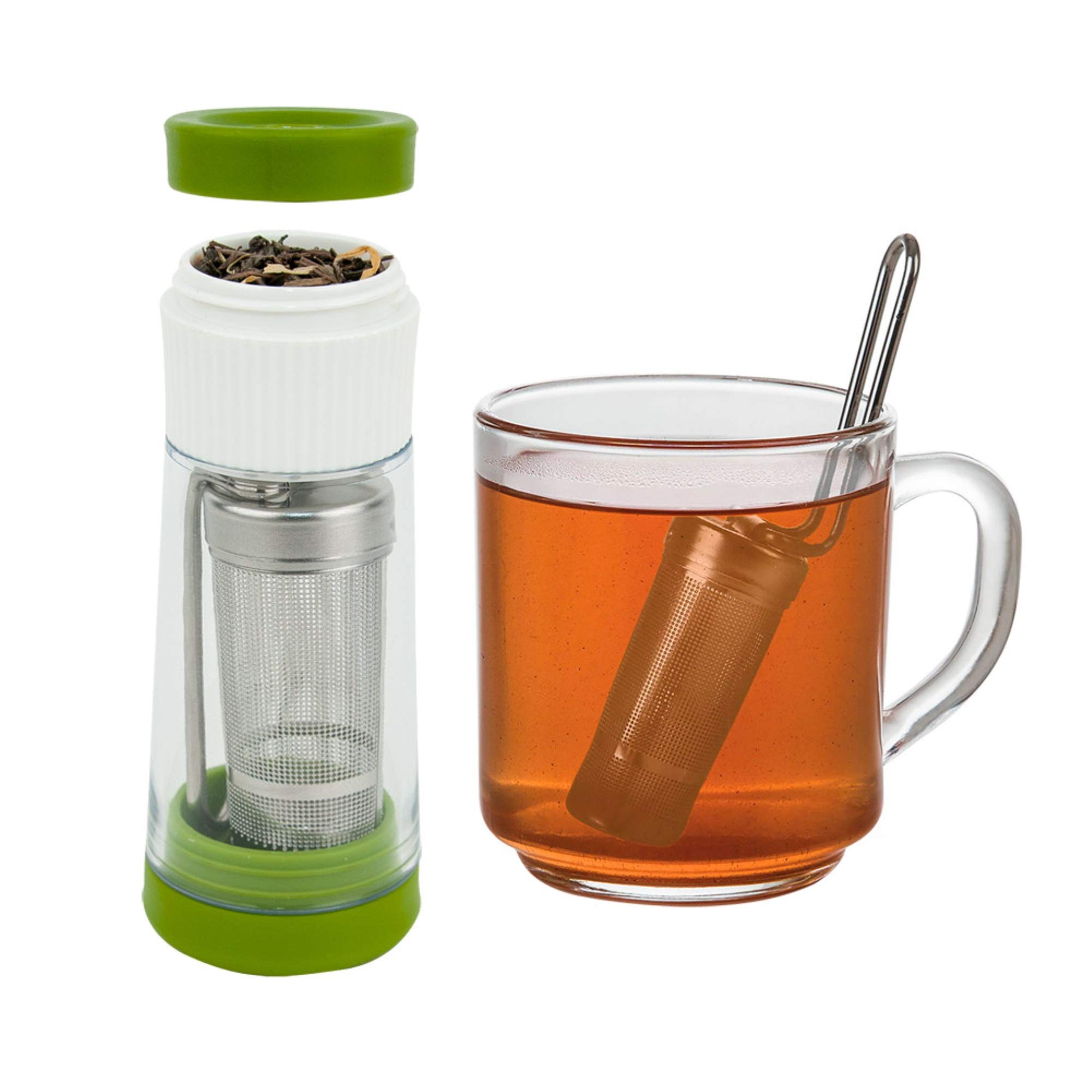 Premium Stainless Steel Travel Tea Infuser Set - Portable Loose Leaf Tea Strainer for Camping, Office & On-The-Go Tea Lovers