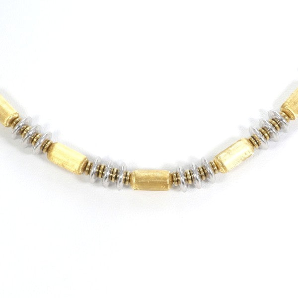 18K Yellow Gold and White Gold Necklace for Women - Elegant Layering Jewelry for Everyday Wear, Gifts, and Special Occasions
