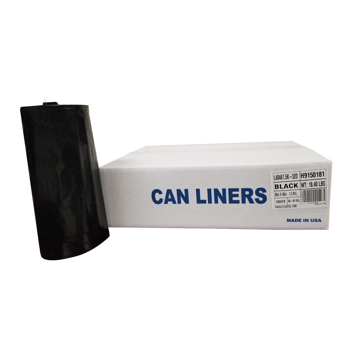 Heavy Duty Black Can Liners - 45 Gallon Trash Bags (Case of 100) - Perfect for Commercial Kitchens, Office Waste Bins & Outdoor Events