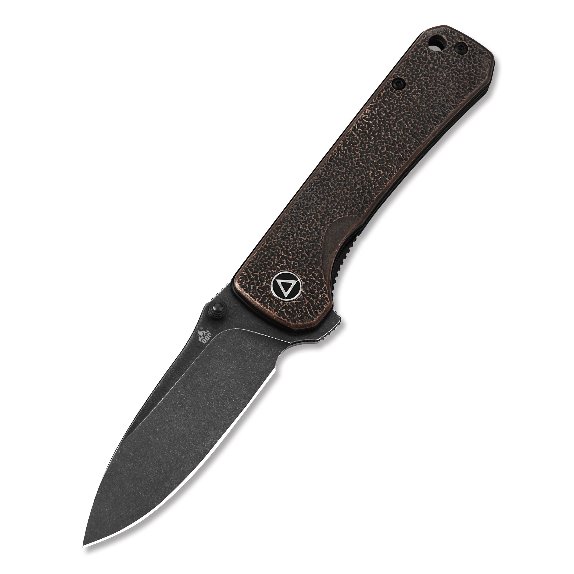 QSP Hawk Liner Lock Pocket Knife - 14C28N Stainless Steel Blade & Copper Handle - EDC Folding Knife for Camping, Hiking, and Outdoor Survival