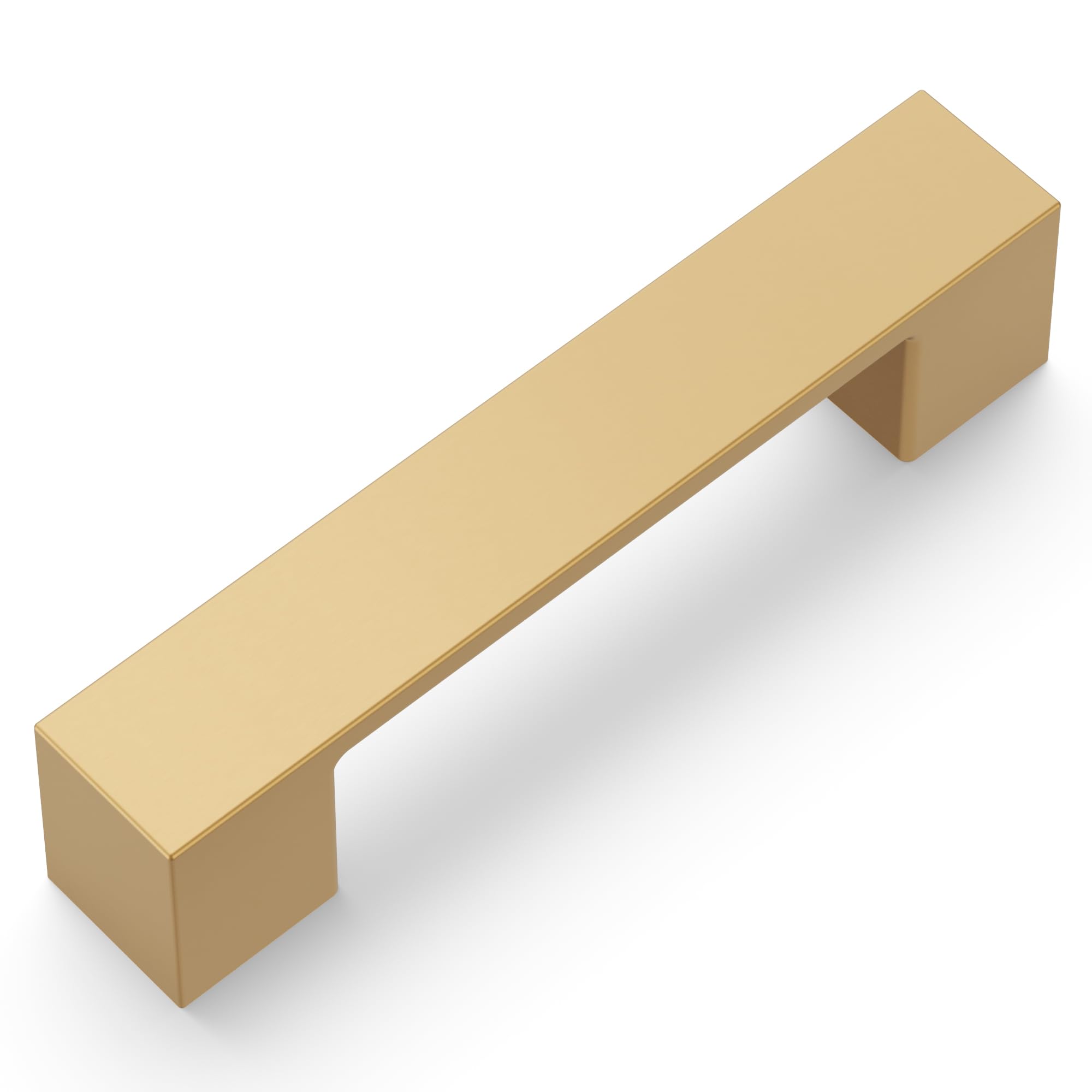 Brushed Brass Cabinet Handles 10 Pack - 3 Inch Hole Center for Kitchen & Bathroom