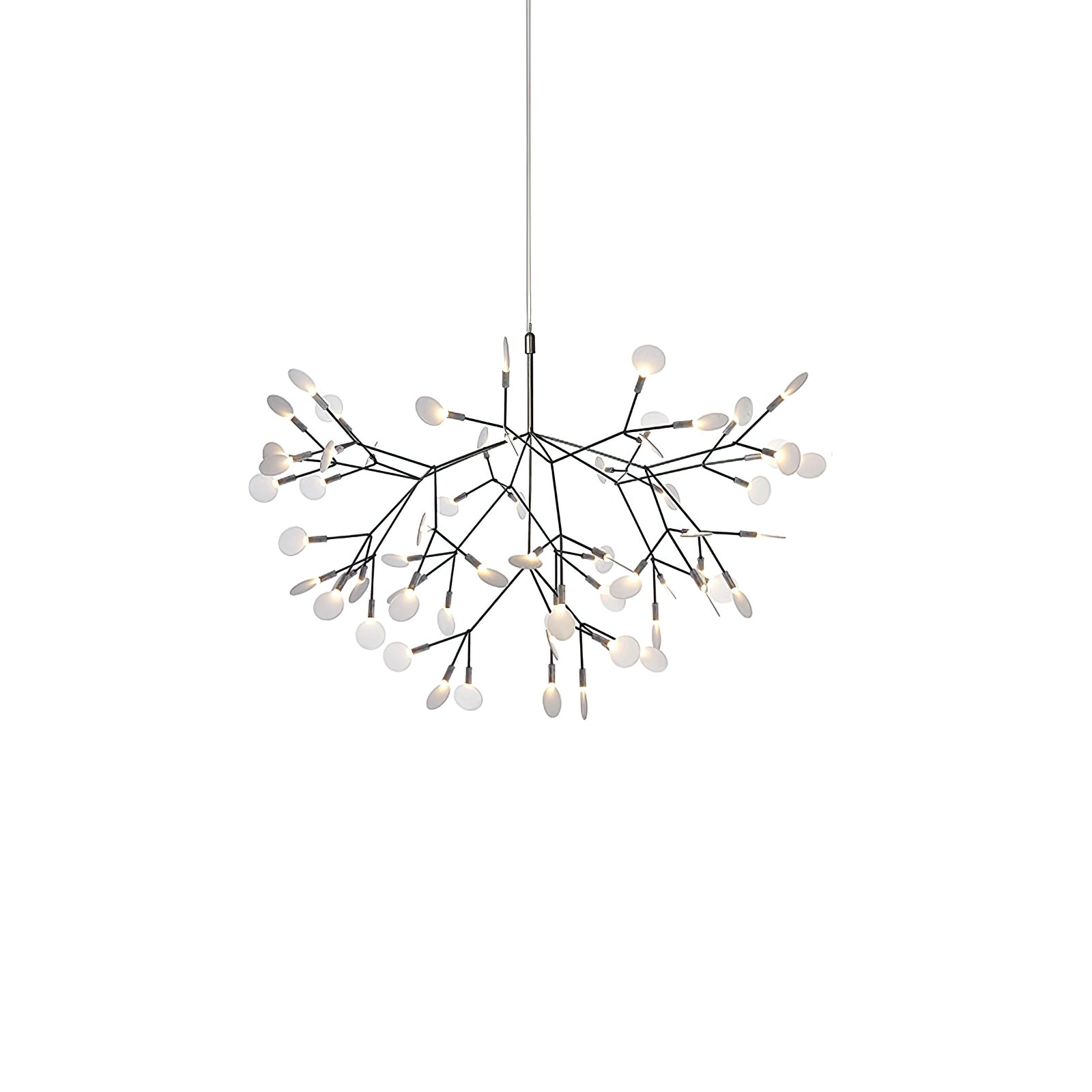 Black Firefly LED Chandelier - Modern Crystal Ceiling Light Fixture for Dining Room, Bedroom & Living Room Decor | Energy-Efficient LED Lighting for Home & Office