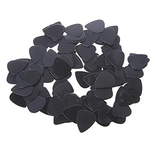 100-Pack Black Celluloid Guitar Picks Medium .71mm Plectrums for Acoustic & Electric Guitars - Bulk Set for Music Mastery, Perfect for Practice, Recording, Live Performances, and Unique Jewelry Gifts for Guitar Enthusiasts