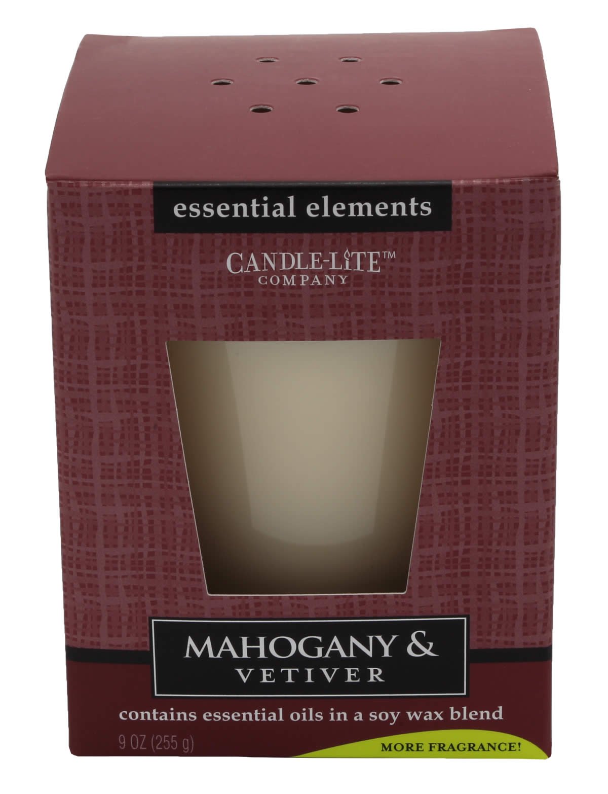 CANDLE LITE 1540293 9OZ Mahogany & Vetiver Scented Jar Candle for Home Decor, Relaxation & Aromatherapy - Perfect for Living Room, Bedroom & Spa