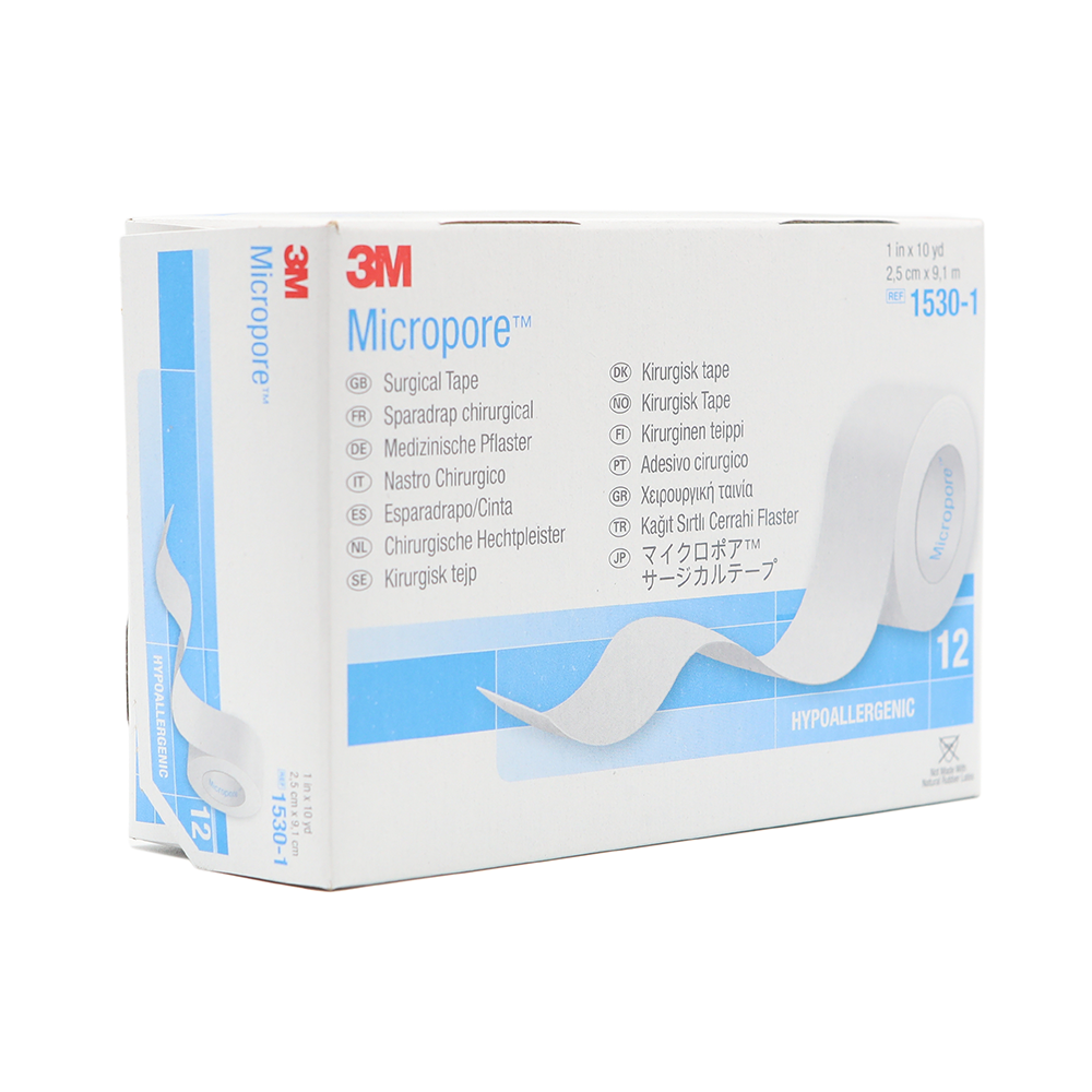 3M Micropore Paper Surgical Tape - Breathable Medical Tape for Wound Care, Sensitive Skin, First Aid & Bandage Securing - 1 Inch x 10 Yards (1 Roll) - Ideal for Hospitals, Clinics & Home First Aid Kits