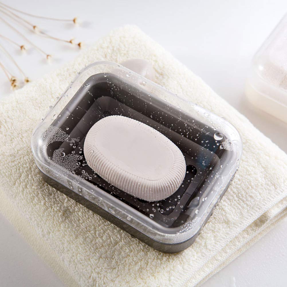 2-Pack Bathroom Soap Holder with Lid - Waterproof Soap Storage Container for Shower, Sink & Travel - Durable Plastic Soap Case for Home, Hotel, and Gym Use
