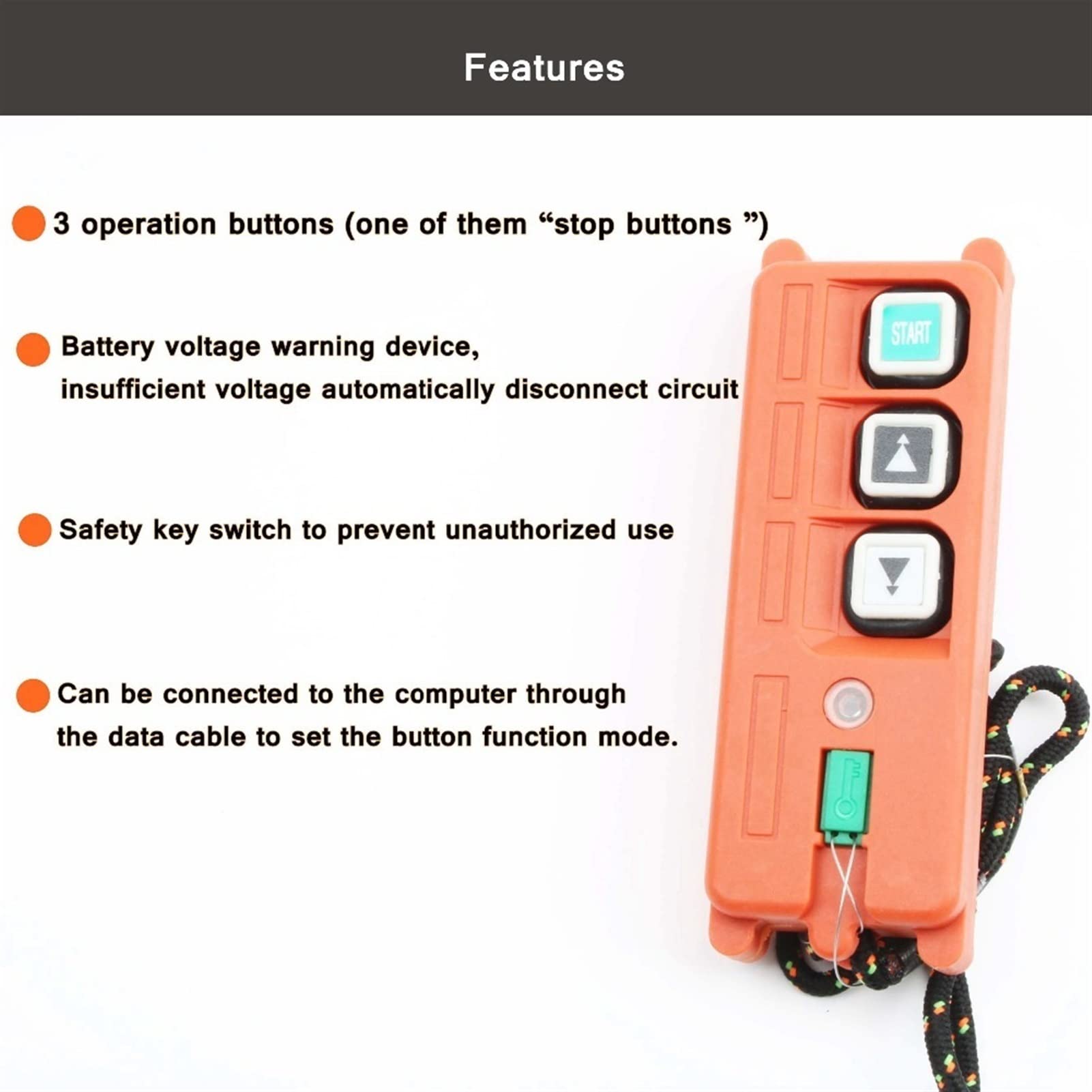 Wireless Industrial Remote Controller for Electric Hoist & Winding Engine - UHF 425-446Mhz, AC 110V - F21-2S Radio Switch for Sandblasting & Heavy Machinery Operations