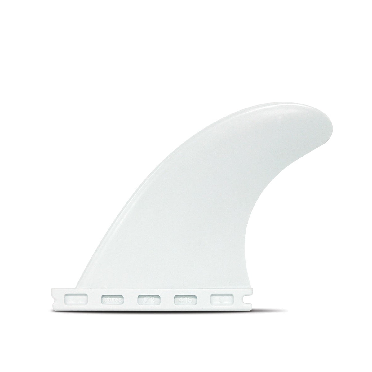 QF2 4.15 White Thermotech Flat Foil Quad Rear Futures Surfboard Fin - Large Size for High-Performance Surfing in Big Waves
