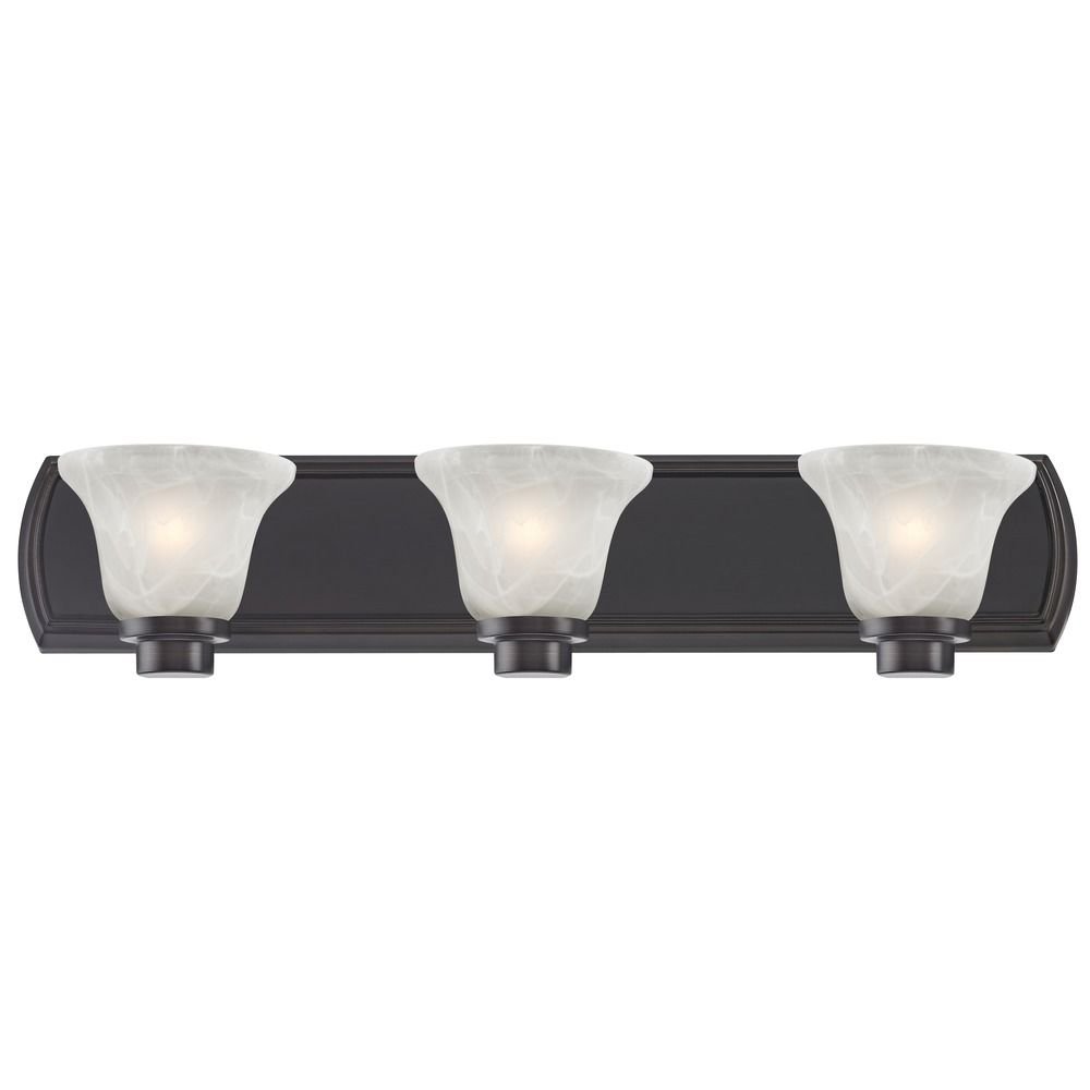 Elegant Alabaster Glass 3-Light Bathroom Vanity Fixture in Oil-Rubbed Bronze - Perfect for Modern Bathrooms & Powder Rooms