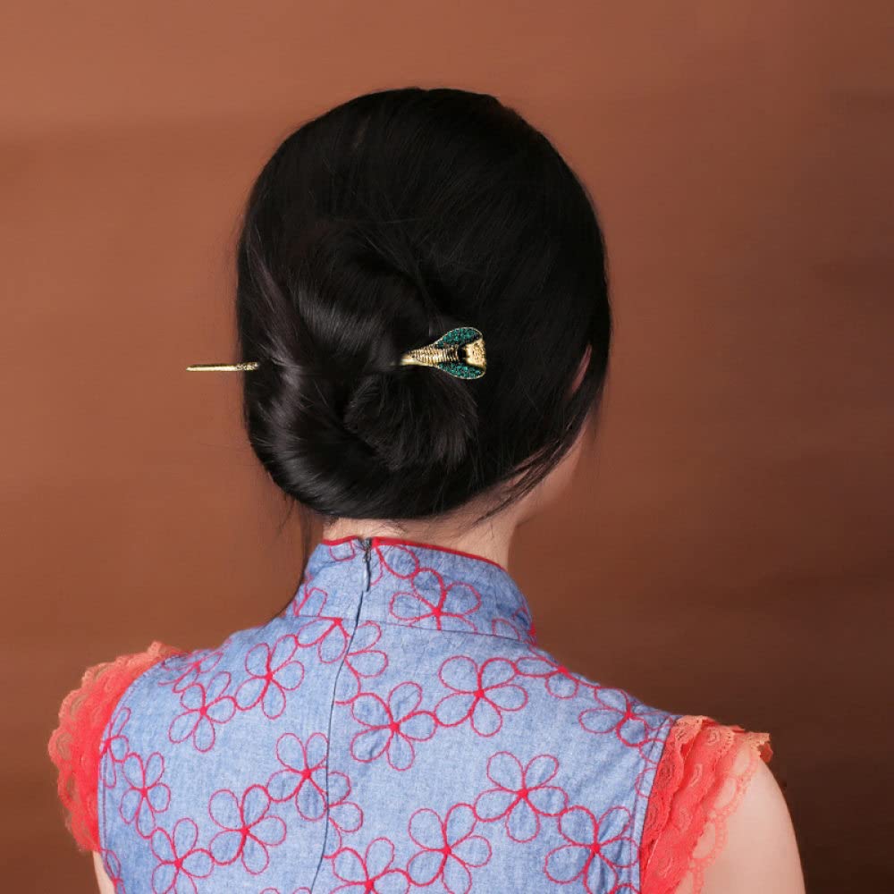 Vintage Rhinestone Hair Sticks for Women - Bun & Updo Styling