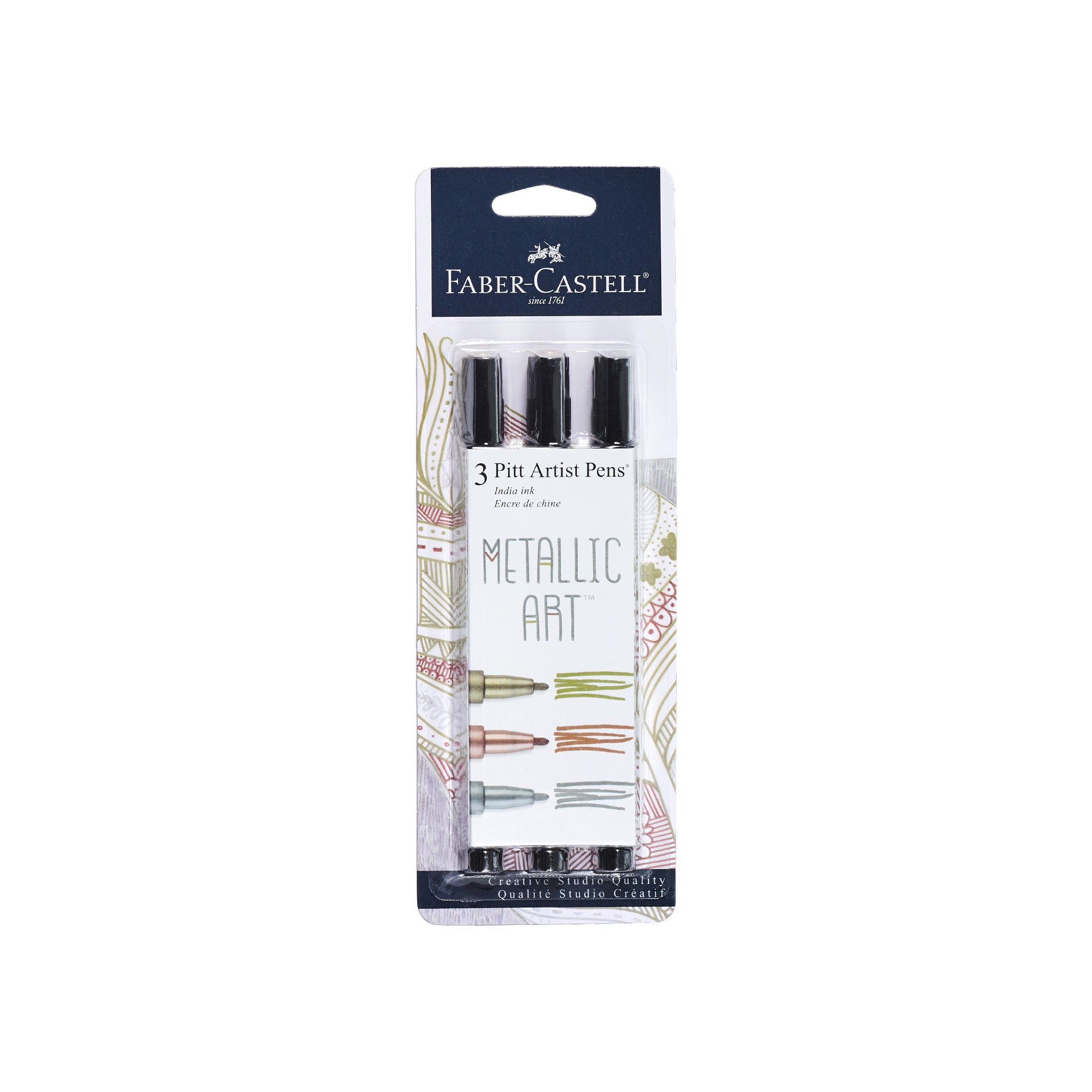 Pitt Artist Pen Metallic Art Set of 3 - Gold, Silver, Bronze - Perfect for Calligraphy, Illustration & Hand Lettering
