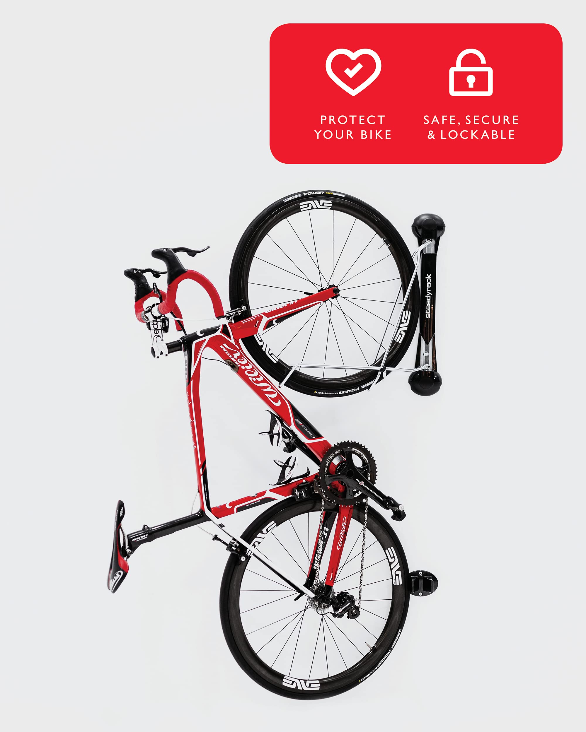 Steadyrack Bike Racks - Classic Wall Mounted Bike Storage Rack for Home, Garage & Bike Park - Space Saving Bike Holder - 2 Pack - Perfect for Small Spaces & Organized Bike Storage