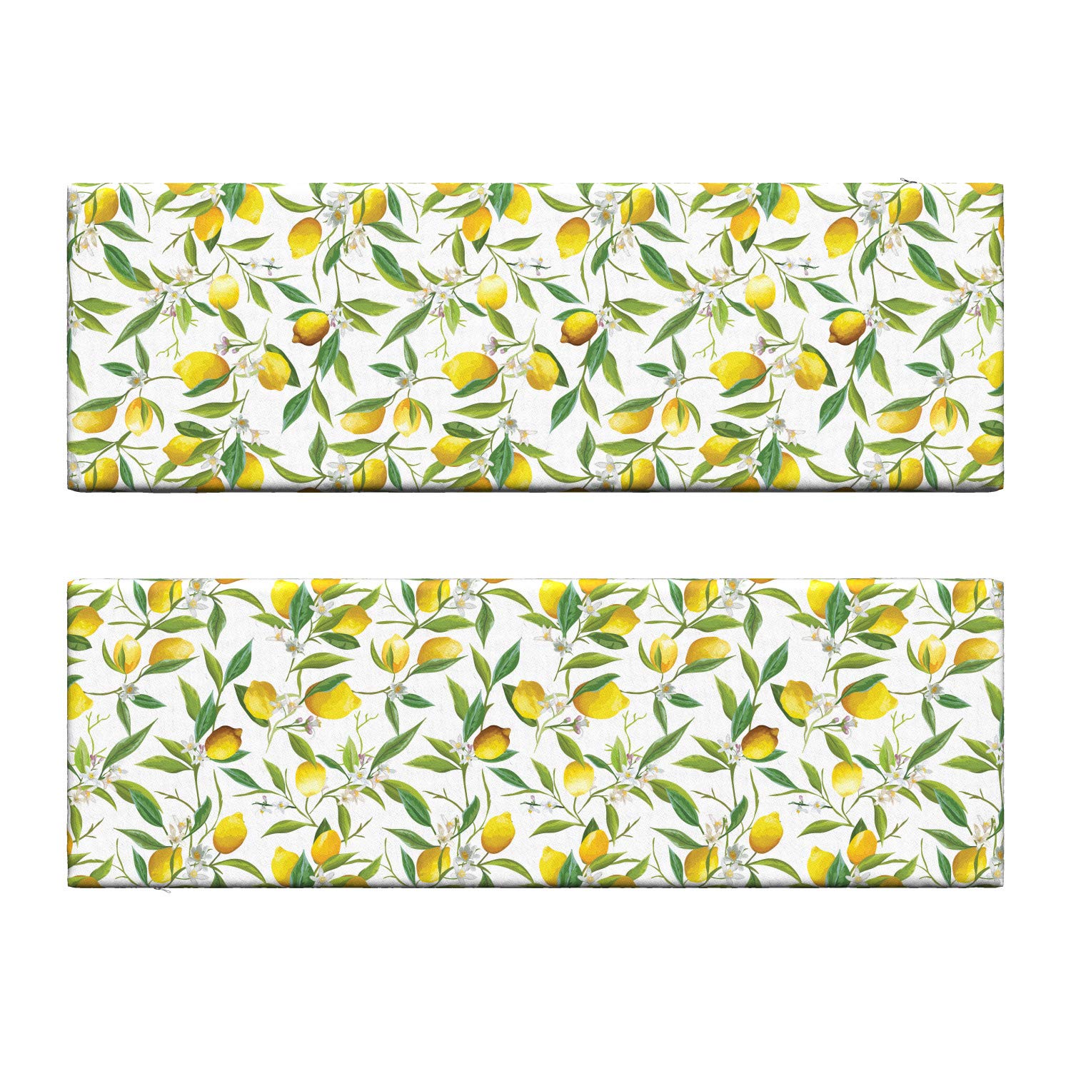 Ambesonne 2-Pack Nature Bench Cushions - Flowering Lemon Citrus Design, Foam Seat Pads with Decorative Covers, 45