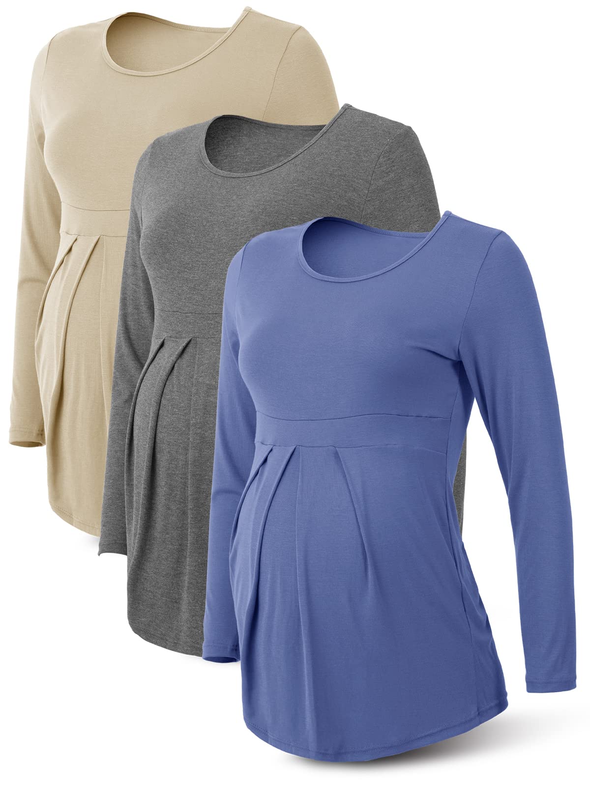RNXRBB Maternity Long Sleeve Tops for Women - Comfortable Pregnancy Shirts for Spring & Winter - Casual & Work Wear for Expecting Moms | Perfect for Office, Daily Wear & Maternity Photos
