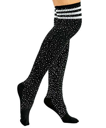 Rhinestones Black the White Stripe