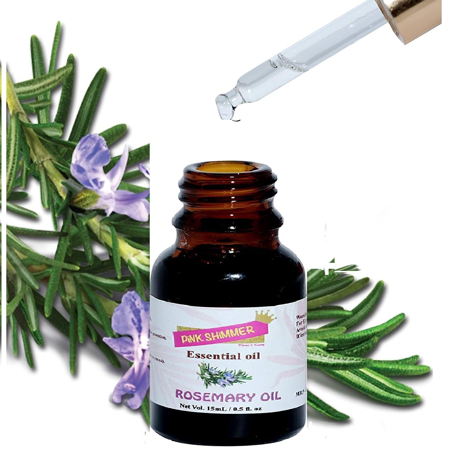Pink Shimmer Essential Oil - 15ML Rosemary Aromatherapy for Relaxation & Stress Relief - Perfect for Diffusers, Massage & Bath