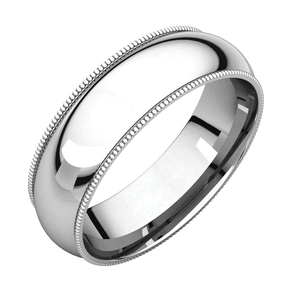 Jewels By Lux 925 Sterling Silver 6mm Milgrain Comfort Fit Men's Wedding Band Ring - Size 10 - Perfect for Weddings, Anniversaries & Everyday Wear
