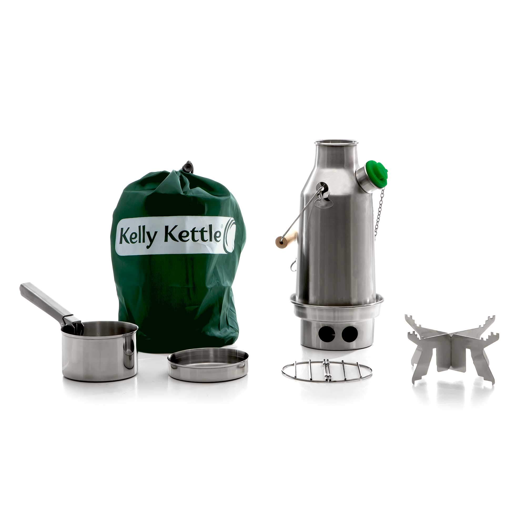 Trekker 20 oz Anodized Aluminum Kelly Kettle Basic Kit (0.6L) - Ultra Fast Rocket Stove for Boiling Water with Sticks & Twigs - Perfect for Camping, Hiking, Fishing, Hunting, Emergency Preparedness, Survival Kits, and Outdoor Adventures