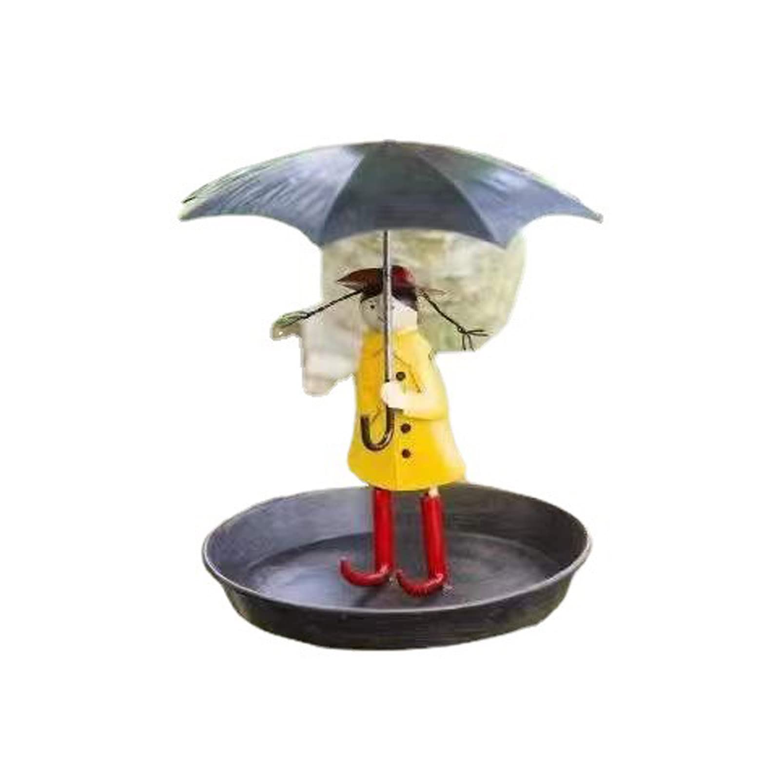 SGSHQQ Metal Hanging Chain Bird Feeder with Umbrella - Cute Little Girl Design Outdoor Garden Decoration for Attracting Wild Birds - Perfect for Backyard, Patio, and Balcony Bird Watching