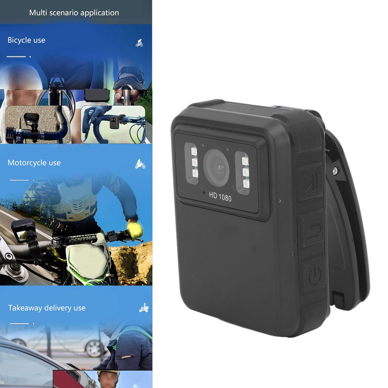 Portable Sports Camera with Back Clip - HD Wide Angle Action Camera for Law Enforcement, Outdoor Adventures & Extreme Sports | Perfect for Police Duty, Cycling, Hiking & Waterproof Activities