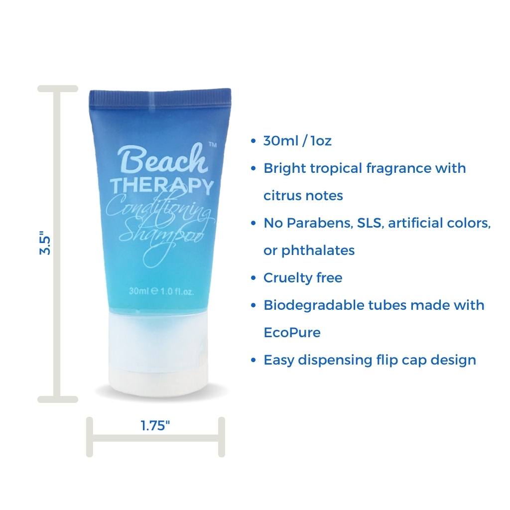 Beach Therapy 2 in 1 Conditioning Shampoo for Hair & Scalp - 30ml Travel Size - Hydrating & Nourishing Formula for Soft, Shiny Hair - Perfect for Vacation, Gym & On-the-Go Use