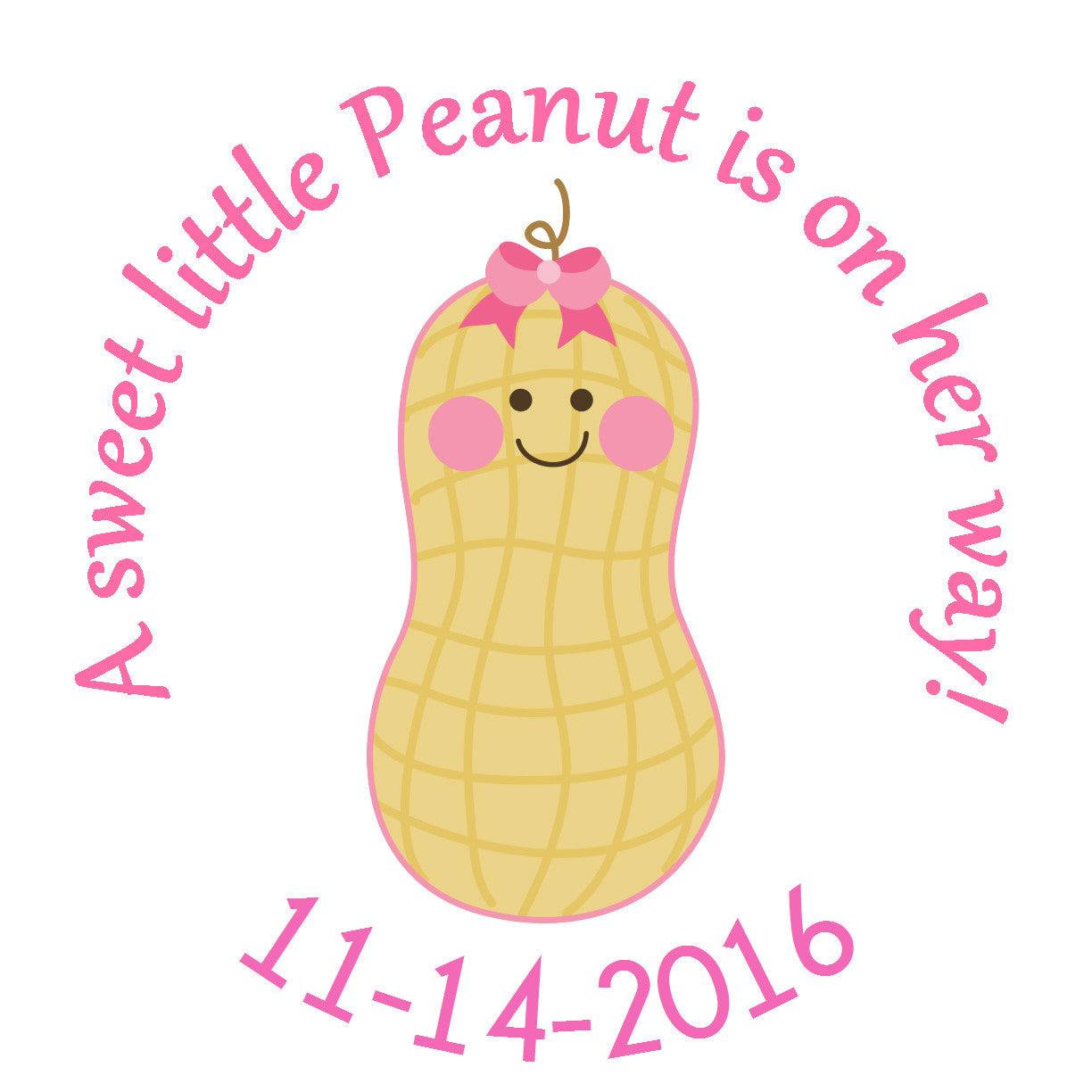 Little Peanut Girl Circle Stickers - Cute Gift Tags & Labels for Scrapbooking, DIY Crafts, and Party Decorations (#GTS27)
