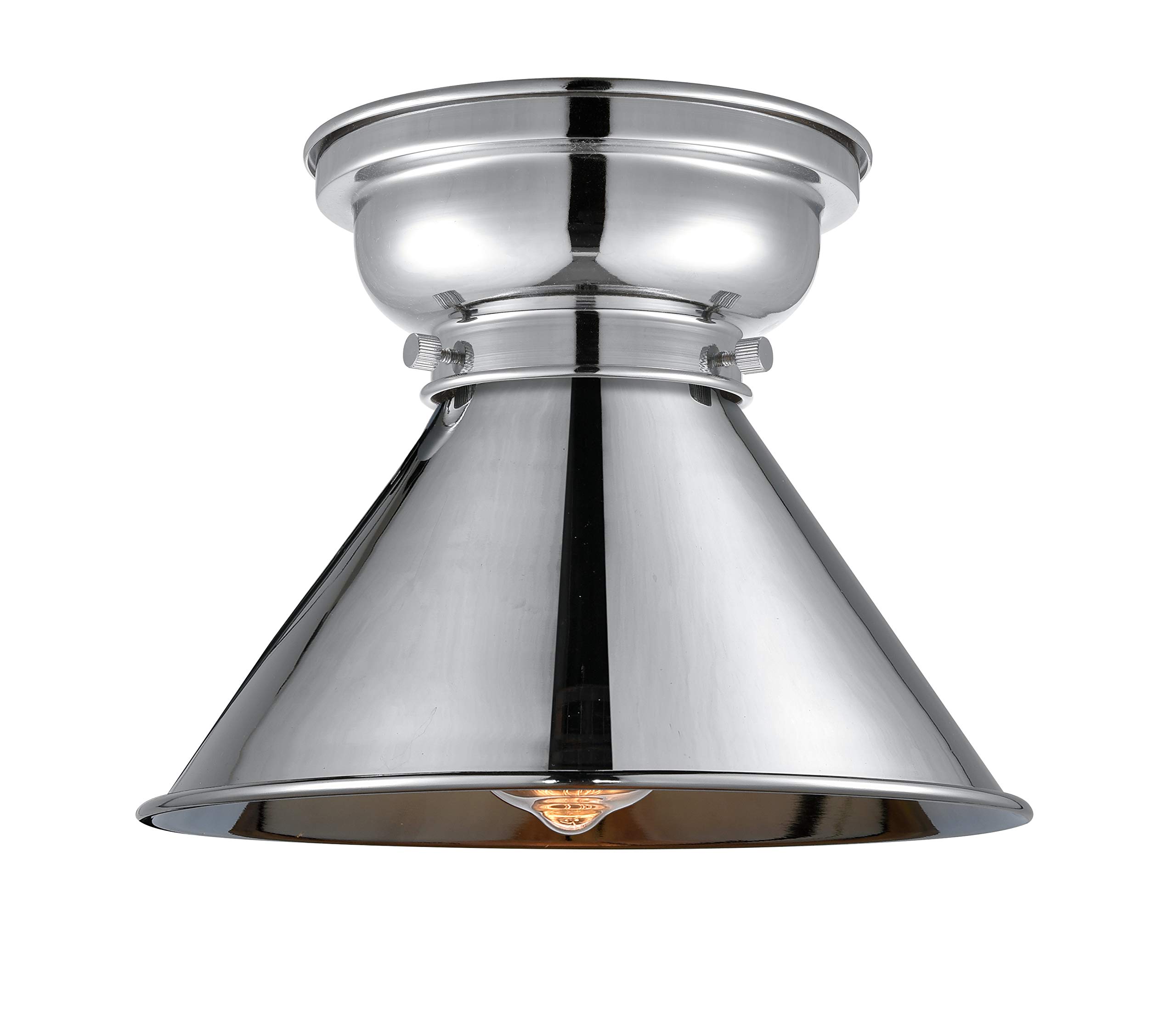 Innovations 623-1F-PC-M10-PC-LED Briarcliff 10 Inch Flush Mount Ceiling Light Fixture - Polished Chrome Finish - Ideal for Bedroom, Hallway, or Entryway Lighting