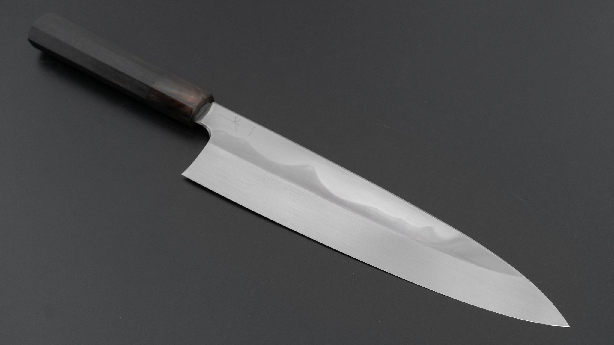 Hitohira Togashi White #1 Fuji Mizu Honyaki Gyuto 240mm Japanese Chef Knife with Ebony Handle & Saya (#117) - Premium Kitchen Knife for Sushi, Sashimi & Meat Cutting