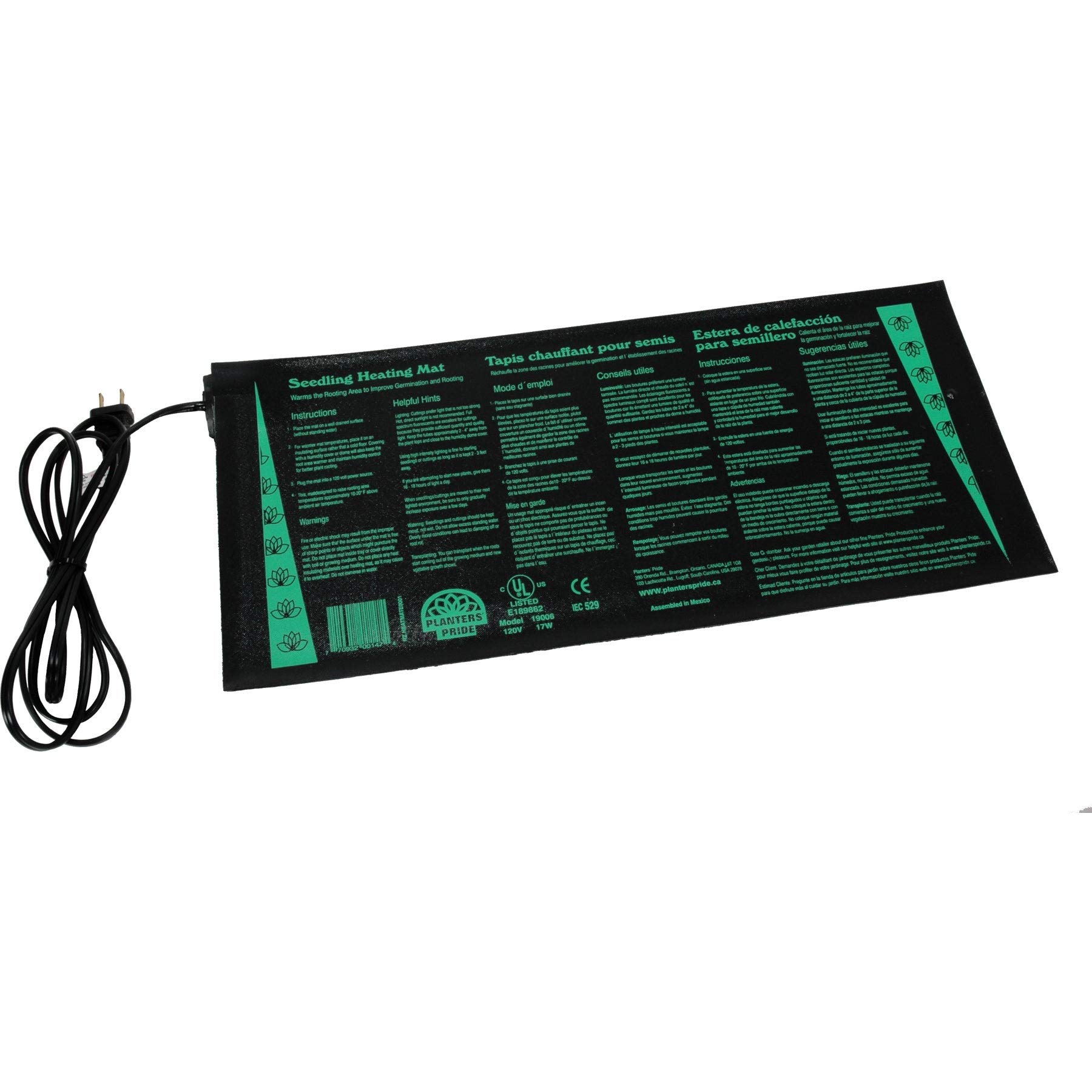 RZ.HEAT1 17W Seedling Heat Mat for Indoor Plants - Waterproof Warming Pad for Seed Starting, Germination & Plant Propagation - Perfect for Greenhouses, Hydroponics & Home Gardening