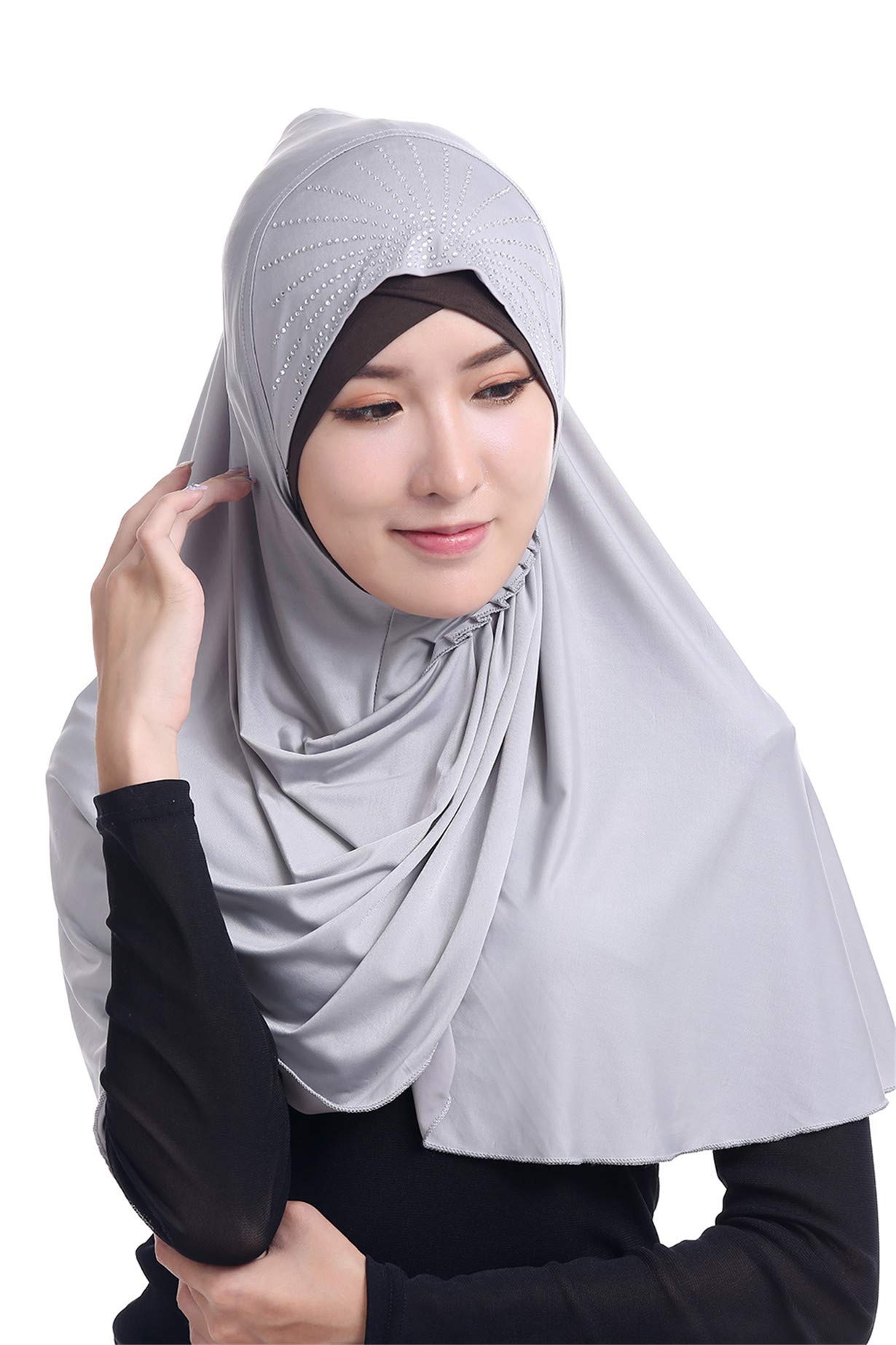 GladThink Women's Muslim Ice Silk Hijab - Large Size, Breathable & Comfortable Scarf for Daily Wear, Prayer, and Modest Fashion