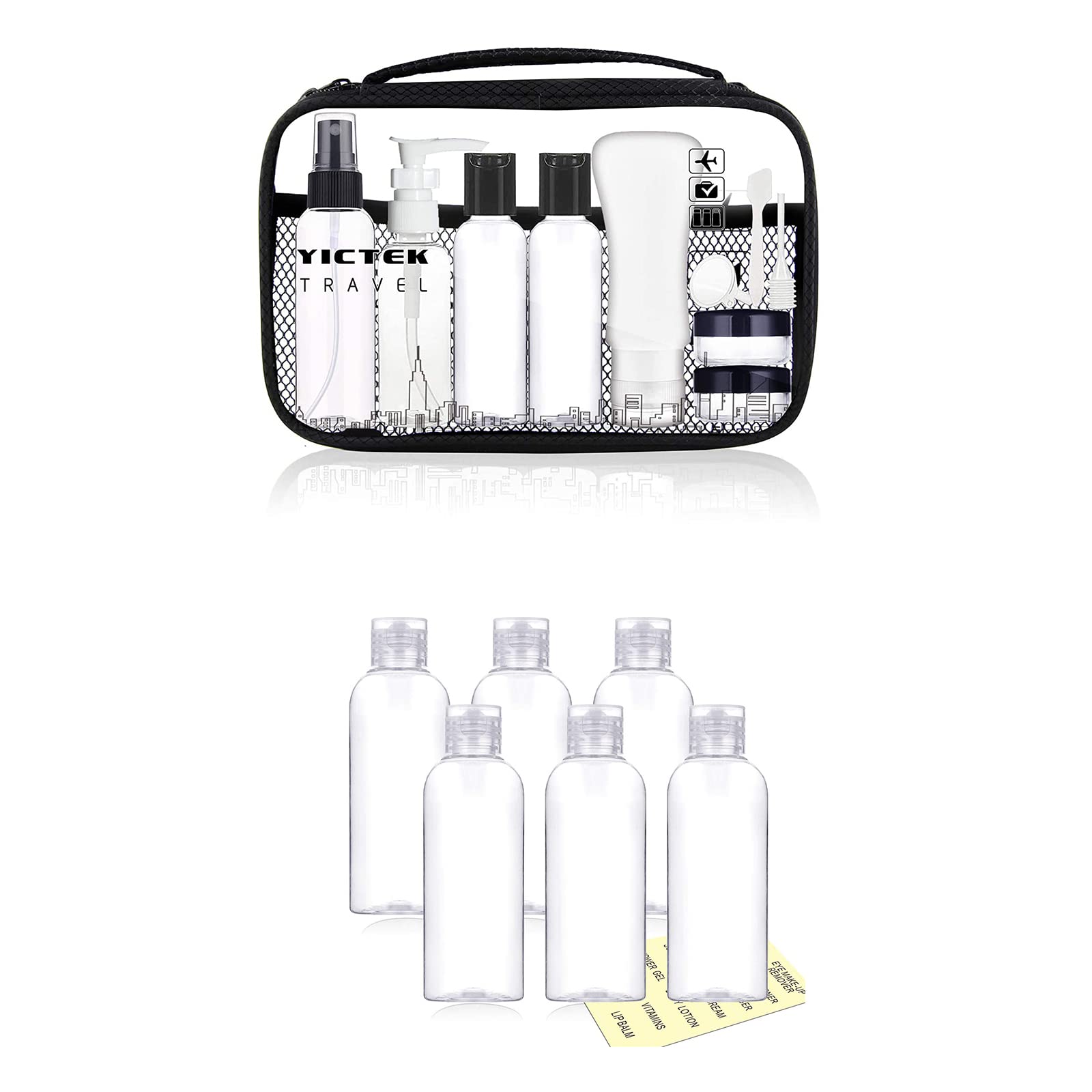 100ml/3.4oz Empty Plastic Travel Bottles Set - Leak Proof Squeeze Containers for Toiletries | Perfect for Shampoo, Lotion & Cosmetics on Airplane, Gym & Vacation