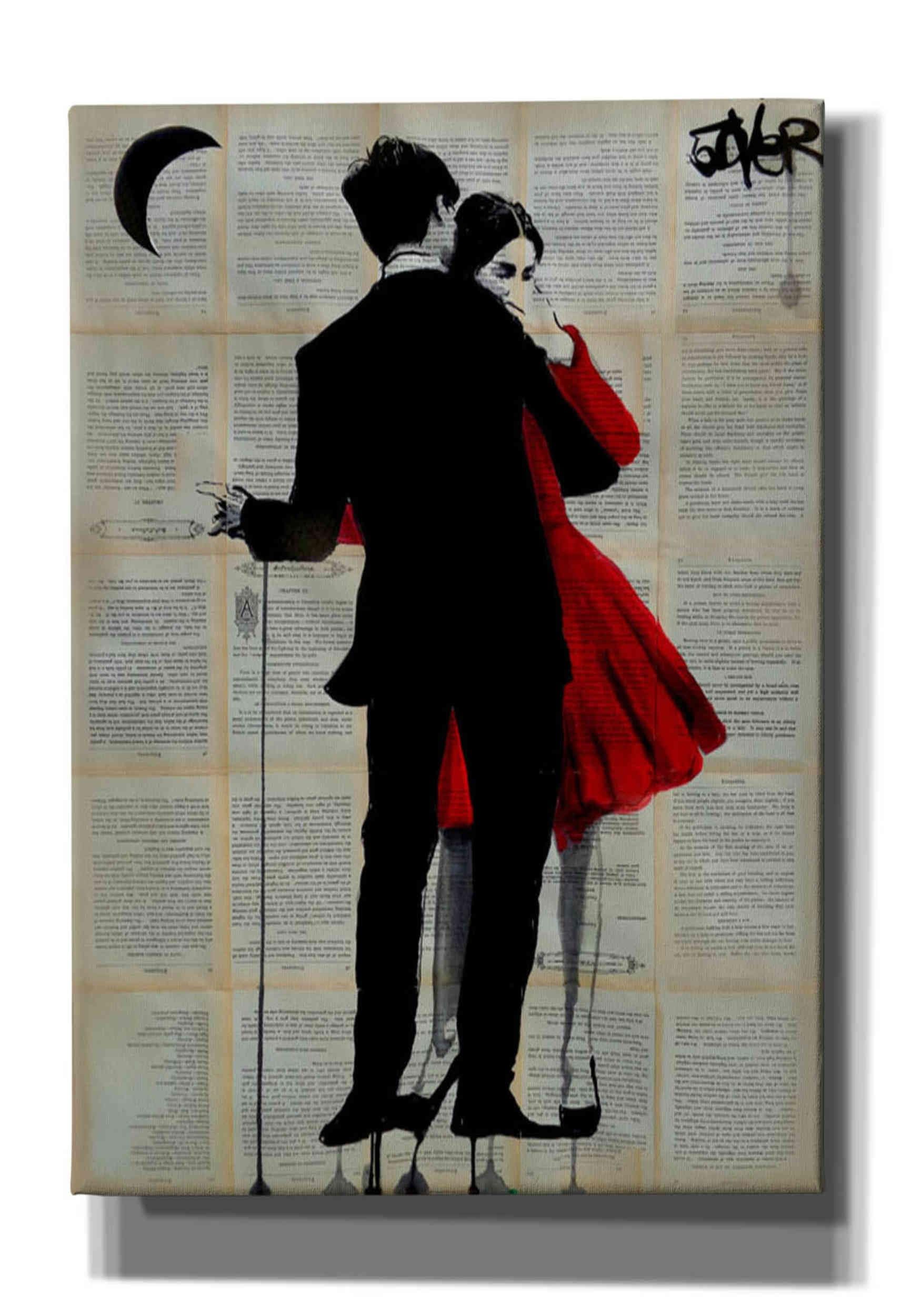 True Romance by Loui Jover - Premium Canvas Wall Art Print 18x26 Inches - Romantic Home Decor for Bedroom, Living Room & Office