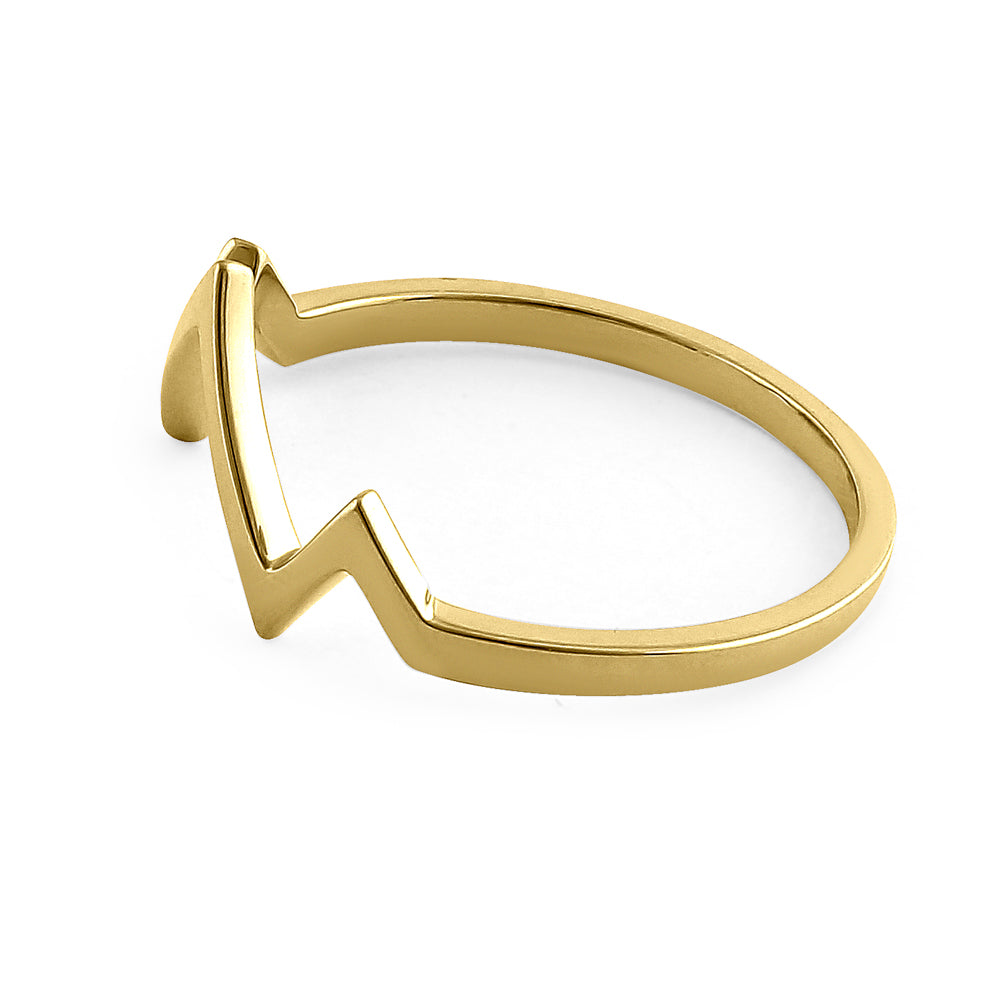 14K Yellow Gold Zig Zag Ring for Women - Dainty Stackable Band, Minimalist Wedding Ring, Anniversary Gift - Perfect for Everyday Wear & Special Occasions