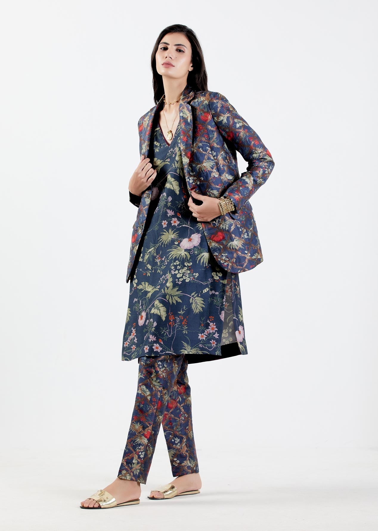 Elegant Rana Blazer in Silk Brocade Berry Color - Perfect for Office Wear, Business Meetings & Formal Events