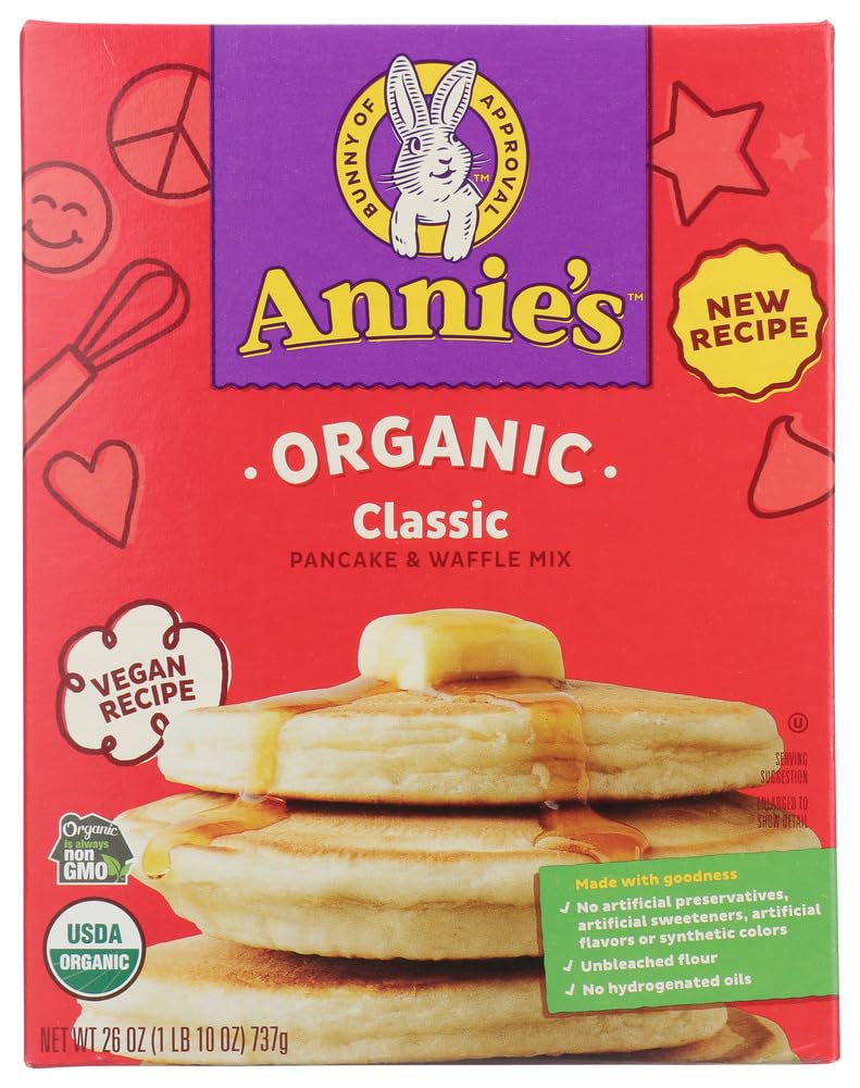 Annie's Organic Pancake & Waffle Mix - 36 Pack | Non-GMO, Whole Grain Breakfast Mix for Fluffy Pancakes & Crispy Waffles | Perfect for Family Breakfast, Brunch & Camping Trips