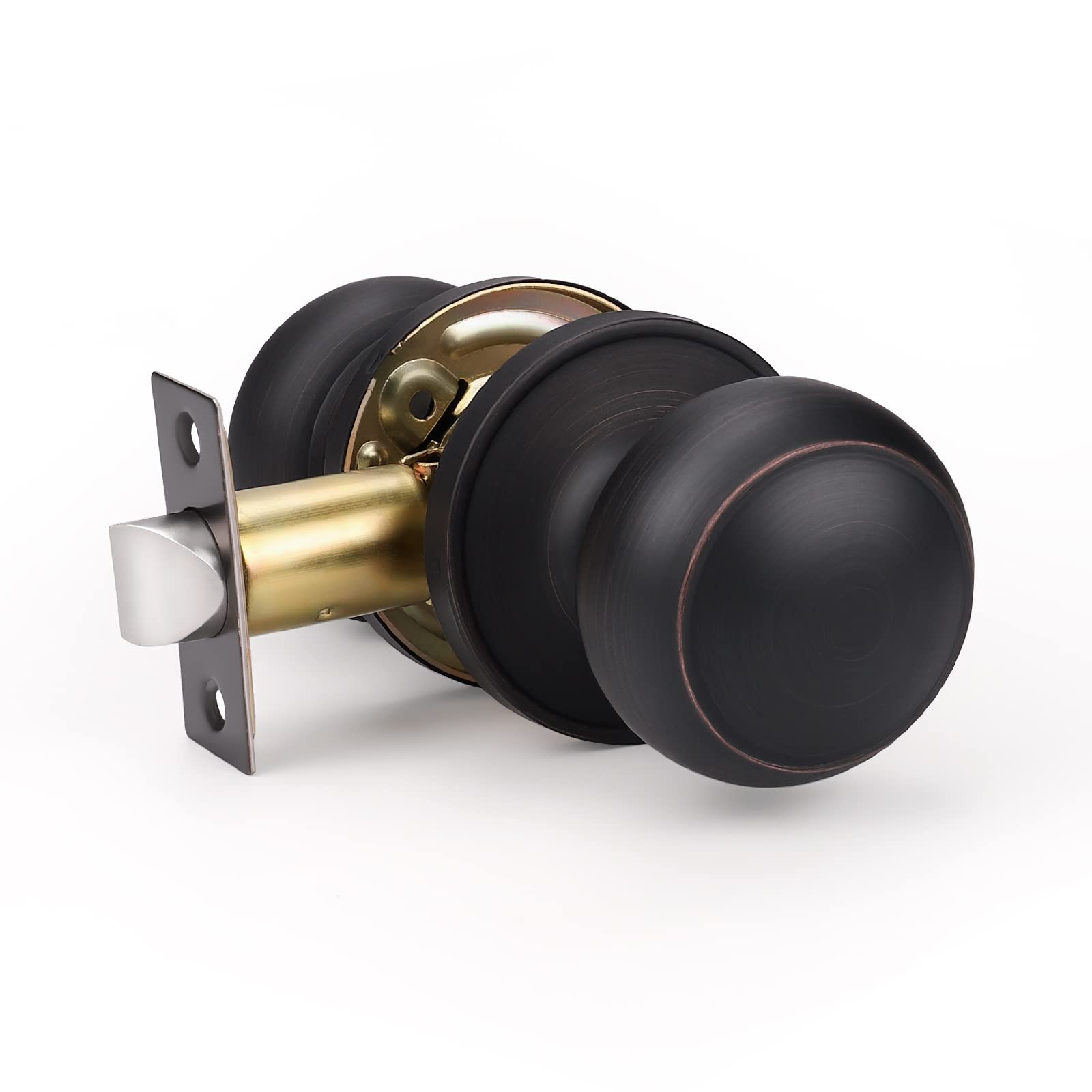 KNOBWELL Oil Rubbed Bronze Door Knob Set - 1 Pack Interior Door Handle for Bedroom, Closet & Hallway | Durable & Stylish Home Hardware Upgrade for Smooth Operation (Indoor Use Only)