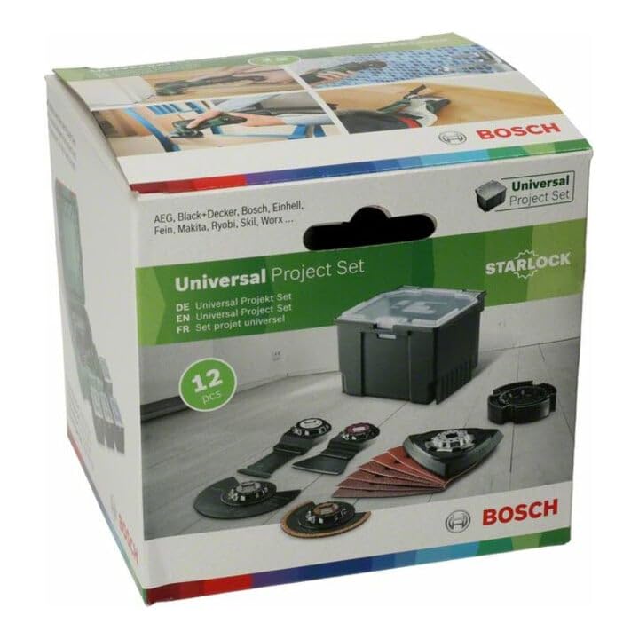 Bosch Universal Project Set 12 Pieces Mix & Match PMF 250 CES Small Accessory Box, Black – Perfect for DIY Home Improvement and Garden Maintenance