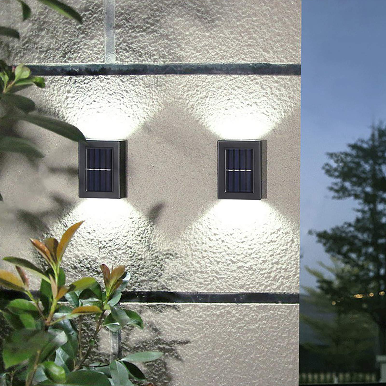 Agiferg Solar Wall Lights Outdoor - Waterproof Aluminum Up Down Lighting for Garden, Patio, Pathway - Solar Powered Decorative Wall Sconce for Home Exterior & Landscape Illumination