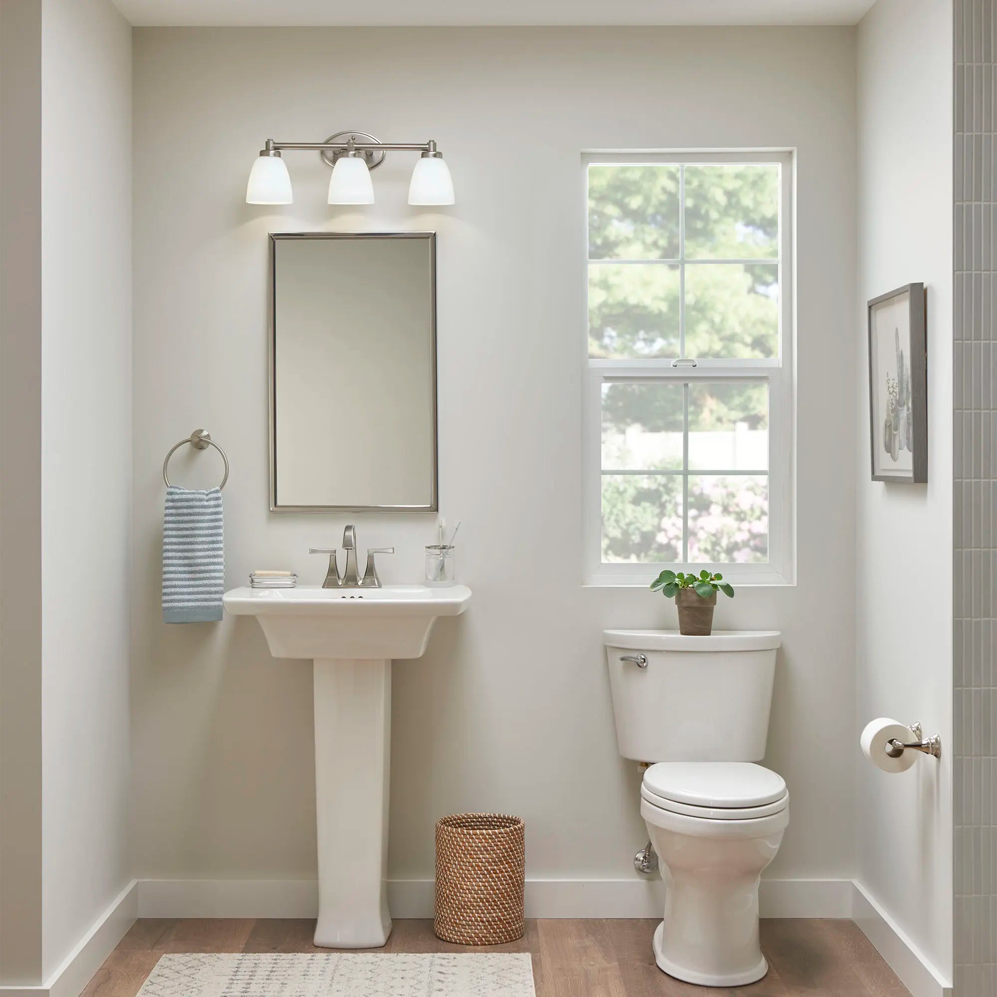 Edgemere 4 Inch Centerset Pedestal Sink Top - Premium Bathroom Vanity for Small Spaces, Perfect for Powder Rooms and Guest Baths