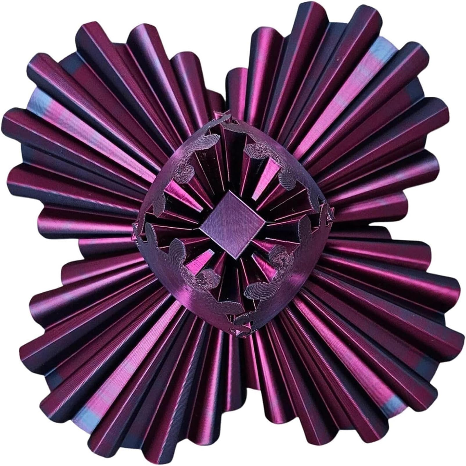 3D Printed Gear Balls - Rotating Fidget Cube Toy for Stress Relief & Anxiety, Multi-Color Deformable Finger Toys (Red-Blue) | Perfect for Office, School, Travel & ADHD Focus Aid