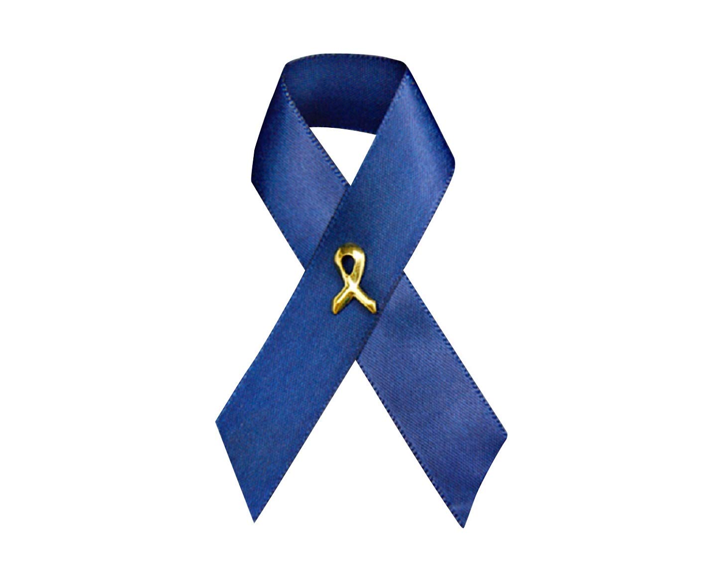 Dark Blue Satin Huntington's Disease Awareness Ribbon Pins - Fundraising Pins for HD Awareness Campaigns & Charity Events (Set of 10)