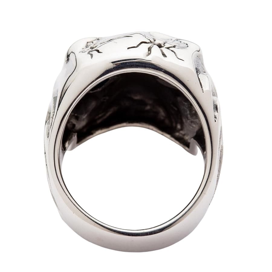 Blue Topaz Sterling Silver Skull Ring for Men & Women - Gothic Punk Jewelry - Perfect for Halloween, Costume Parties & Edgy Fashion