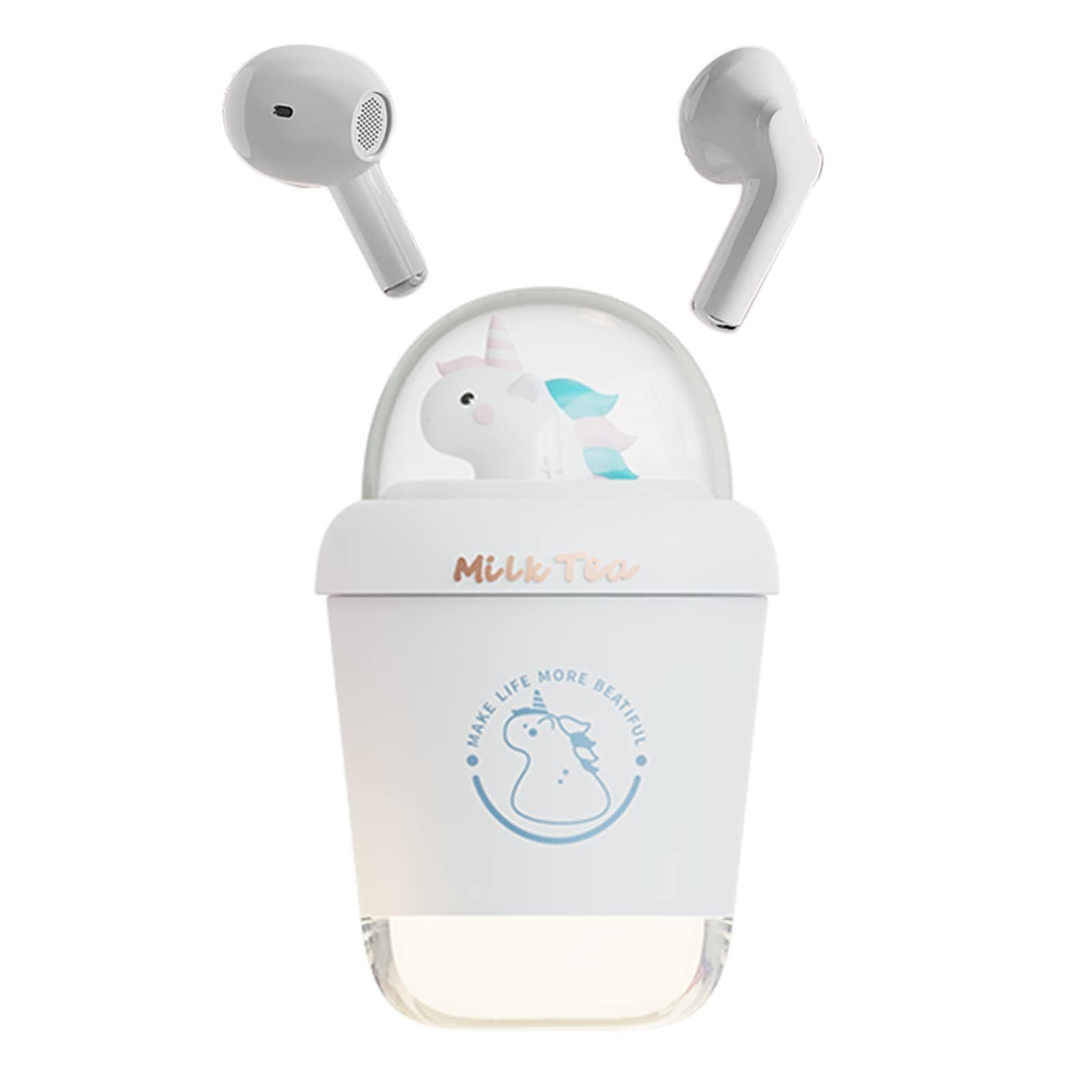 Unicorn Bluetooth Earbuds for Kids - Wireless Headphones with Small Ear Tips, Cute Kawaii Design for School, Sports & Travel - Perfect for Small Ears & Active Lifestyles