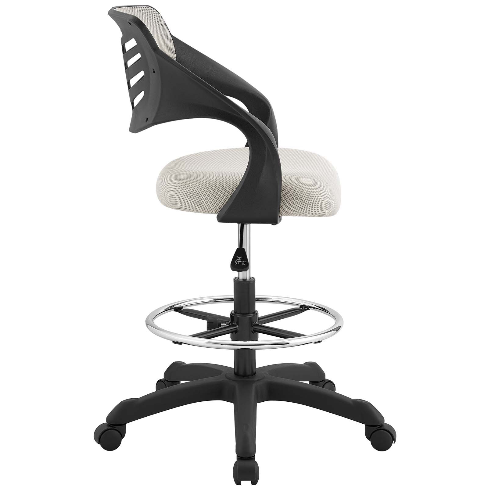 Modway Thrive Adjustable Drafting Chair - Ergonomic Tall Office Chair for Standing Desks, Gray - Perfect for Architects, Artists & Home Office Workspaces