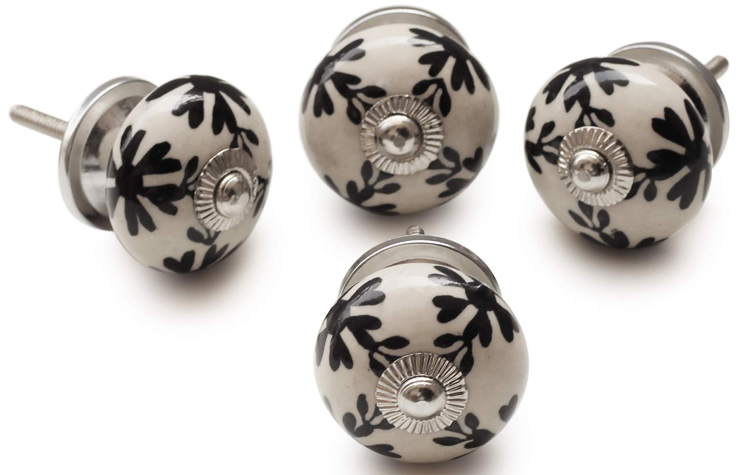 Hand Painted Ceramic Drawer Knobs - Set of 4 Leaf Design for Furniture & Cabinets | Thanksgiving Home Decor