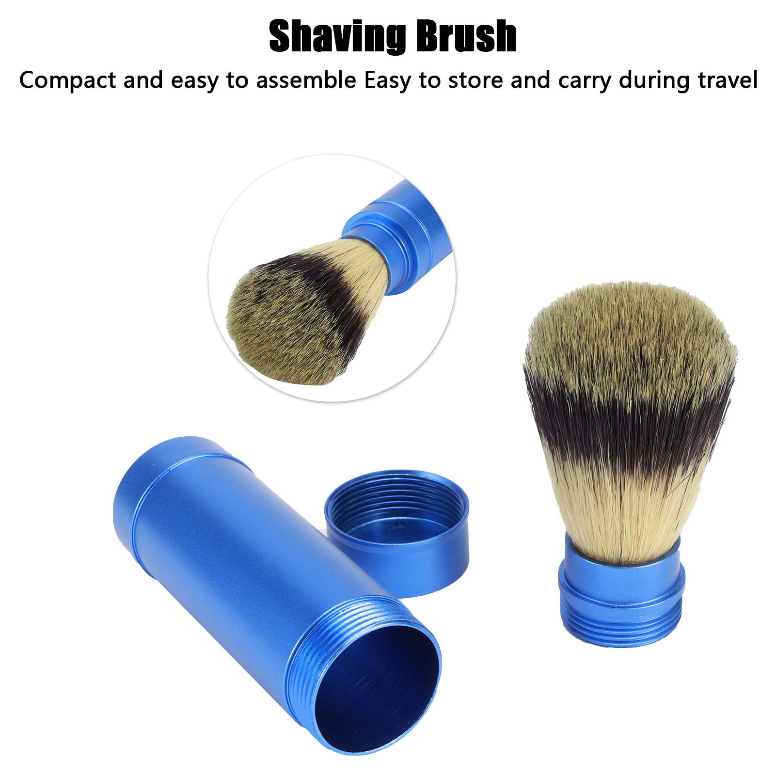 01 Premium Travel Shaving Brush for Men - Portable Beard & Facial Foaming Brush - Gentleman's Wet Shave Grooming Tool - Perfect for Business Trips, Camping & Daily Shaving Routine