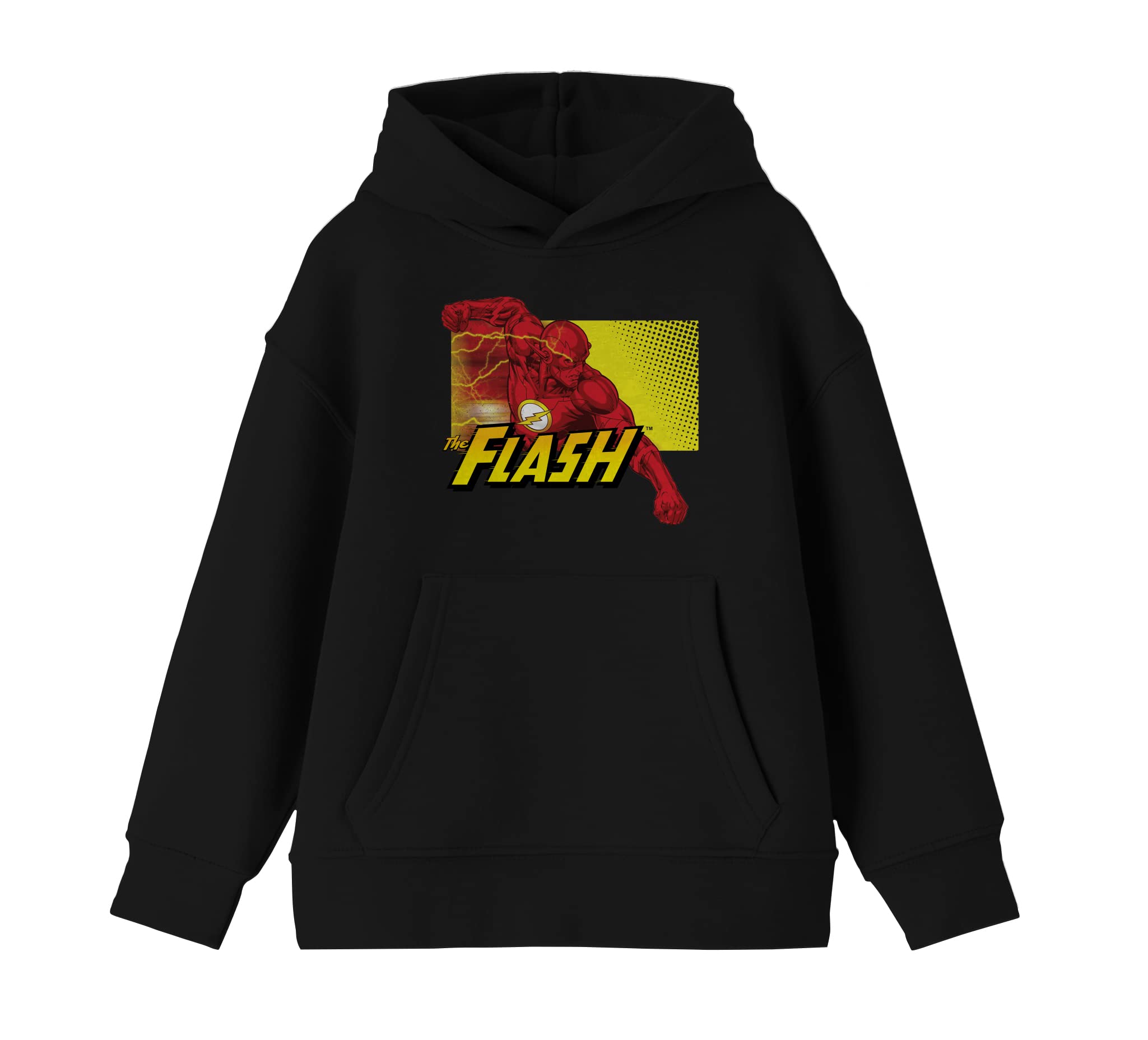 Bioworld Serious Flash Youth Black Hoodie - Trendy Unisex Pullover for Teens & Adults | Perfect for Casual Wear, Street Style & Outdoor Activities